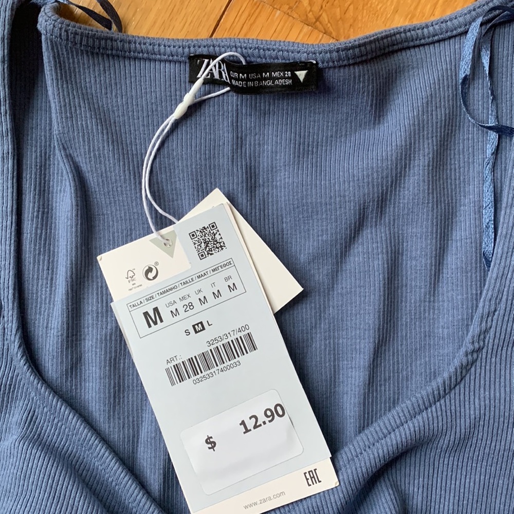 Zara Ruched Ribbed Top - Picture 6 of 6